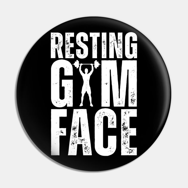 Resting Gym Face - Funny Gym Quote Pin by Horisondesignz