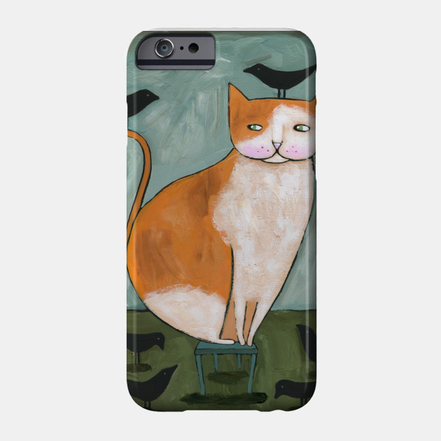 Ginger Cat With Crow Friends Cat Phone Case Teepublic