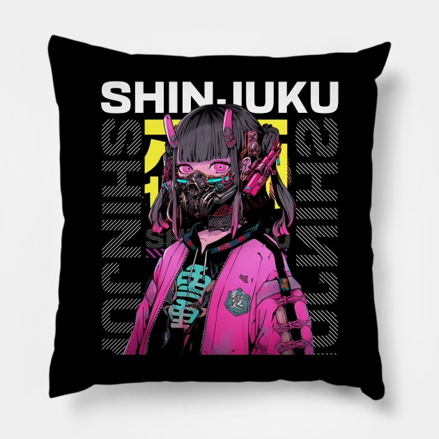 Shinjuku Girl Pillow by MikeyMeta