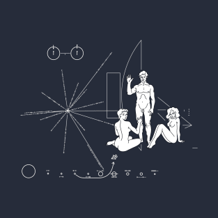 Funny Threesome Pioneer plaque T-Shirt