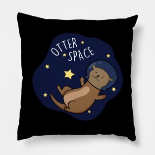 Otter Space Cute Astronaut Outer Space Otter Pun Pillow