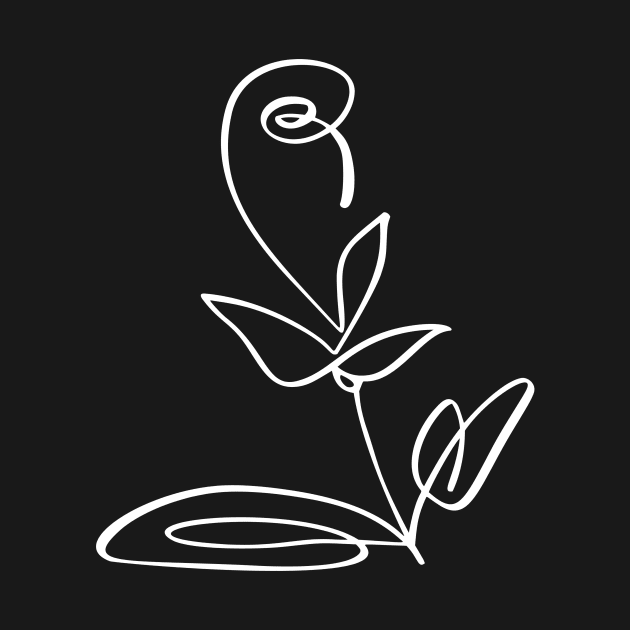 Simple Squiggly Flower Doodle by InkyArt