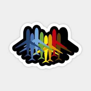 Multiple Plane Silhouette Rainbow Magnet