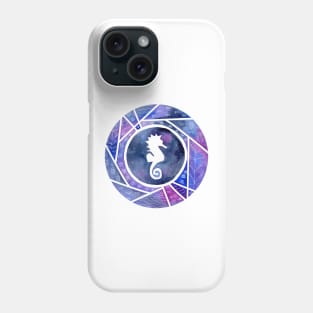 Watercolor Seahorse with white background Phone Case