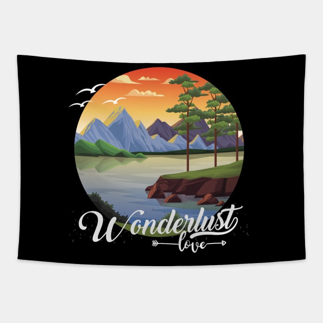 Sunrise Wanderlust love Explore the world travel lover summer design holidays vacation Tapestry by BoogieCreates