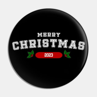 Merry Christmas - Fun Vintage College Typography Pin