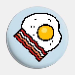 Bacon And Eggs Pixel Art Pin