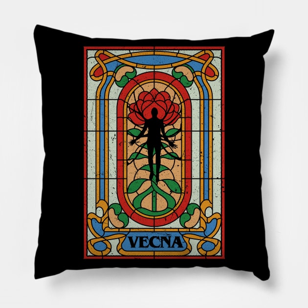 vecna door roses Pillow by redwane