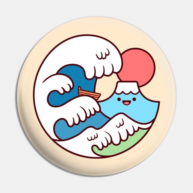 Japan Wave Kawaii Pin by kudasai