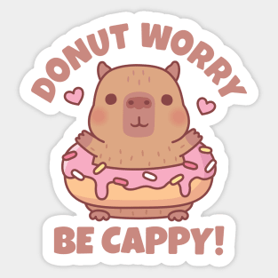 Cute funny capybara with a doughnut for capybara lovers Sticker for Sale  by Yarafantasyart in 2023