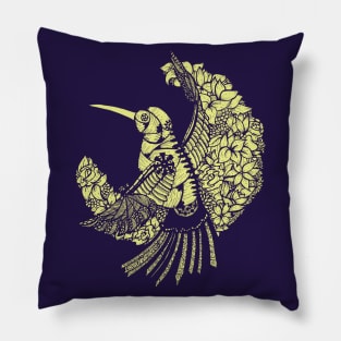 Hummingbird with Flower Pillow