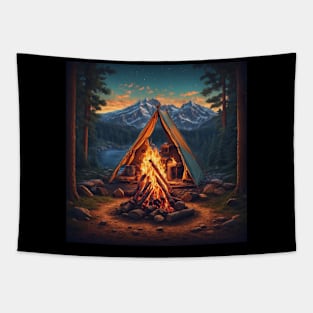 Campfire by the Lake Tapestry