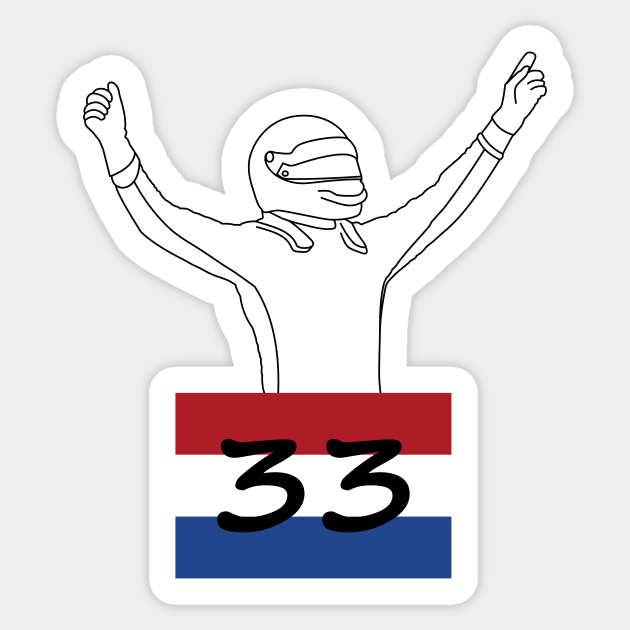 Max Verstappen #33 - Max Verstappen - Sticker | TeePublic