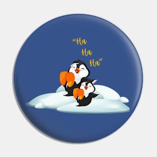 Happy Penguins on the snow. Ha ha ha Pin