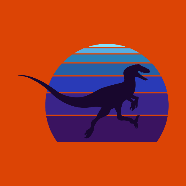 Raptor Dinosaur Retro Synth Design by FalconArt