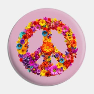 Peace Flowers Pin