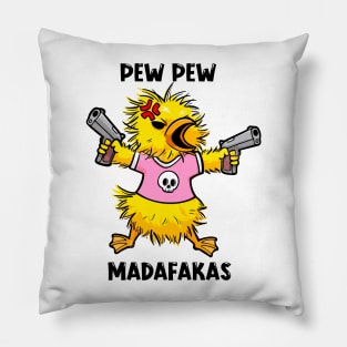 Quacktastic Mayhem: The PEW PEW Duck Design Pillow