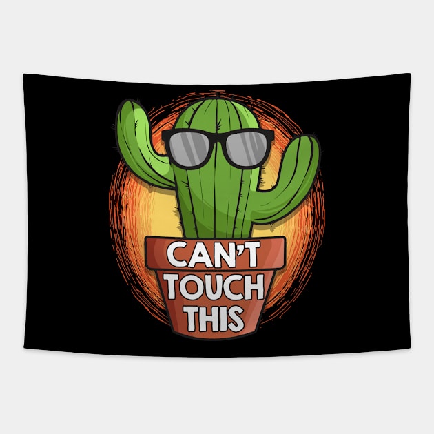 Cute & Funny Can't Touch This Cactus Pun Plant Tapestry by theperfectpresents