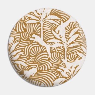 Big Cats and Palm Trees / Jungle Decor in Golden Sand Pin
