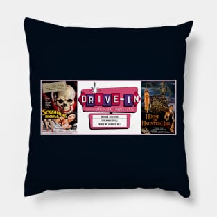 Drive-In Double Feature - Screaming Skull & House on Haunted Hill Pillow