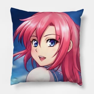 manga pink hair anime girl Pillow