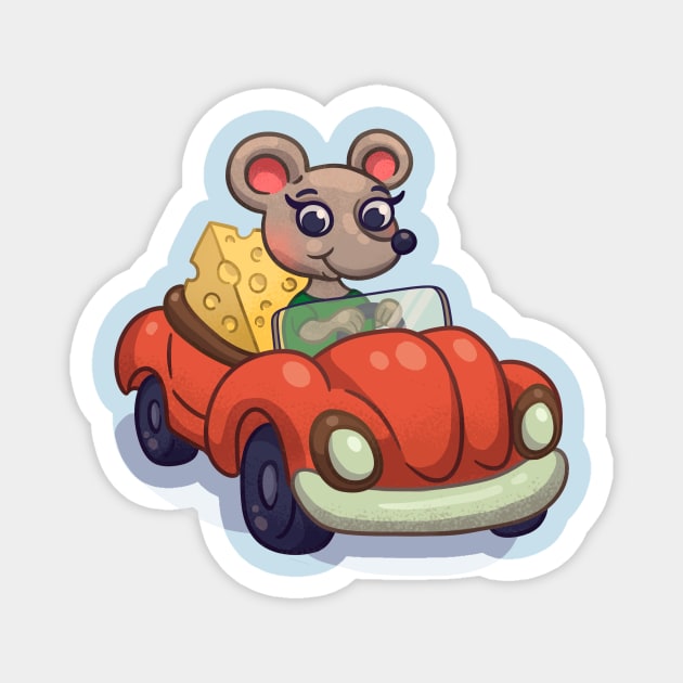 Mouse in the car Magnet by Guyshulia