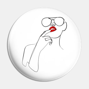 Women expression one line art Pin