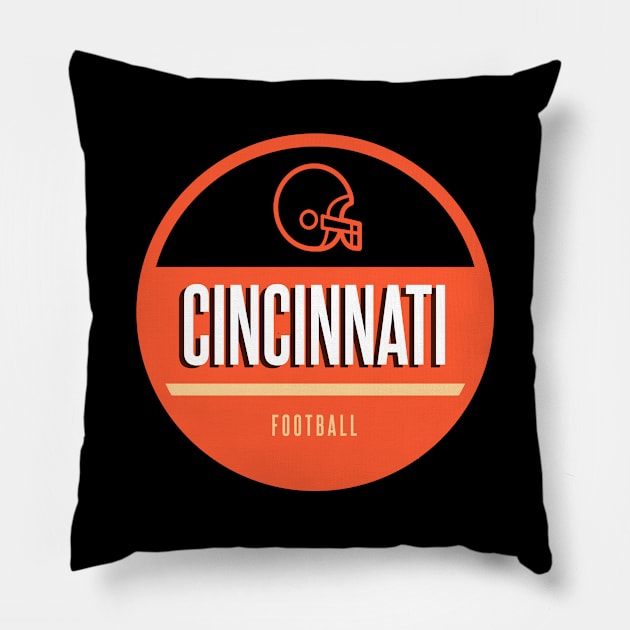 cincinnati retro football Pillow by BVHstudio