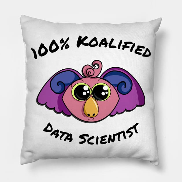 100% Koalified Data Scientist | Koala Dawn White Pillow by aRtVerse