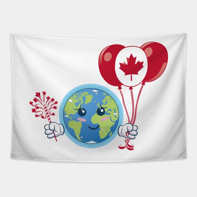 Canada Day.Earth celebrates the Canada's Birthday Tapestry by FunawayHit