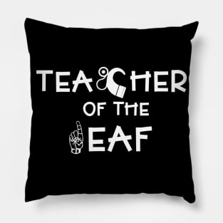 Teacher Of The Deaf With Asl And Cochlear Implant Design Pillow