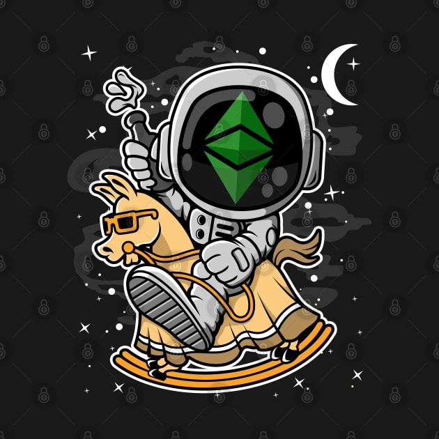 Astronaut Horse Ethereum Classic ETH Coin To The Moon Crypto Token Cryptocurrency Blockchain Wallet Birthday Gift For Men Women Kids by Thingking About