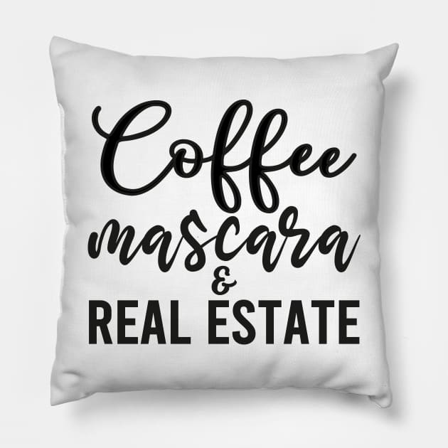 Coffee Mascara Real Estate Pillow by DragonTees