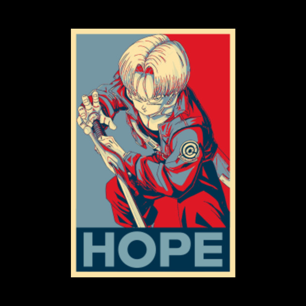 Future Trunks "Hope" Poster Dragon Ball Tapestry TeePublic