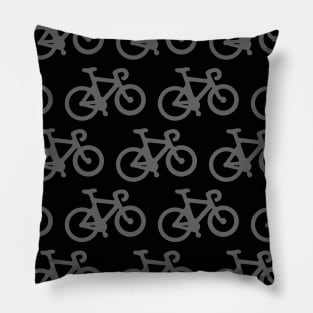 Black and Gray Bikes Pattern Pillow