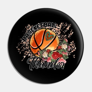 Aesthetic Pattern Thunder Basketball Gifts Vintage Styles Pin