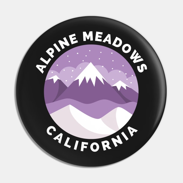 Alpine Meadows Ski Snowboard Mountain California Yosemite - Travel Pin by Famgift