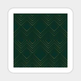 Christmas elegant pattern geometric green gold Magnet