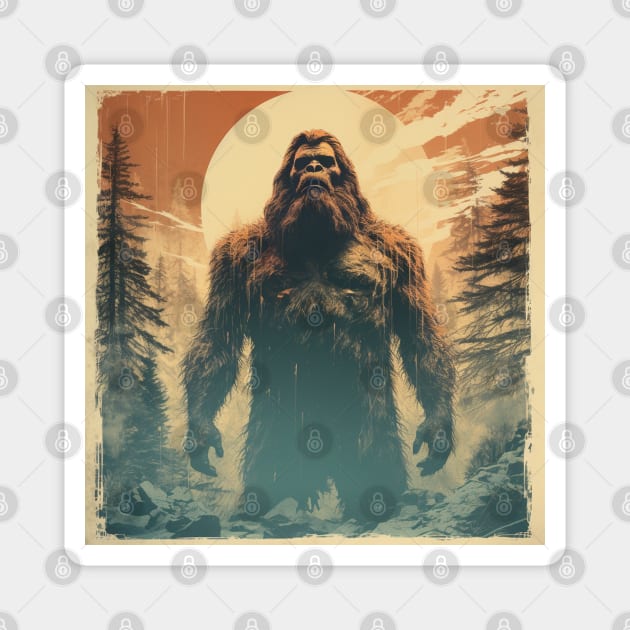 Vintage Bigfoot Sasquatch Yowie Magnet by Nightarcade