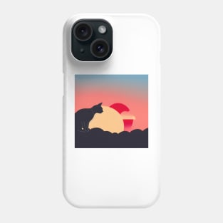 Cat Watching Rising Sunset Phone Case