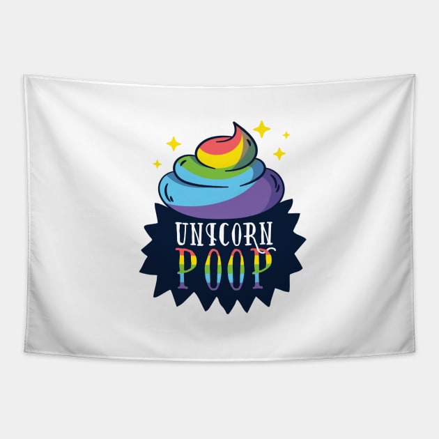 Funny Unicorn Poop design Tapestry by LR_Collections