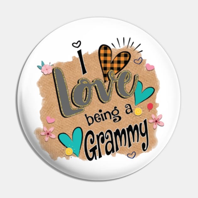 Womens I Love Being A Grammy Heart Mother's Day Gift Pin by BestFamilyTee