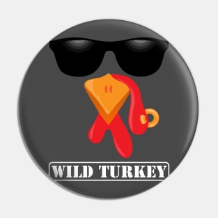 Wild Turkey Face Thanksgiving Halloween Costume Pin