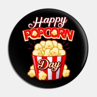 Happy Popcorn Day Pin