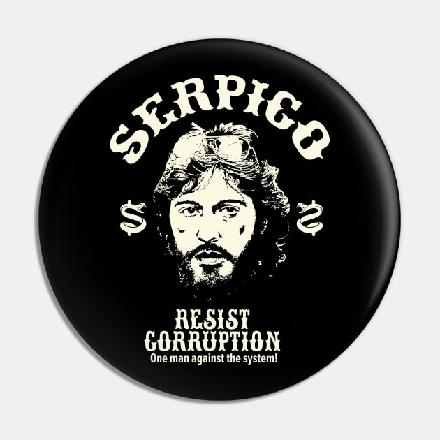 Serpico: A Badge of Integrity - Al Pacino Inspired T-Shirt Pin by Boogosh