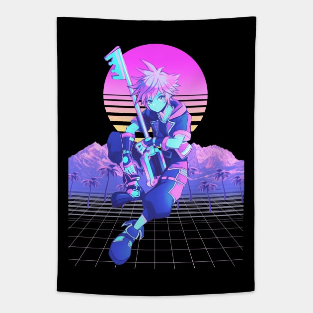 vaporwave of kingdom hearts Tapestry by San Creative