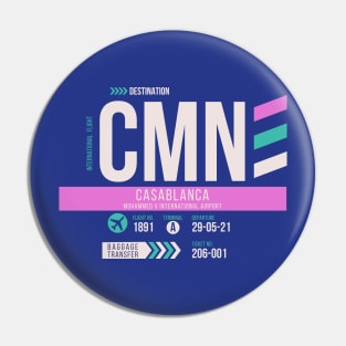 Casablanca (CMN) Airport Code Baggage Tag Pin