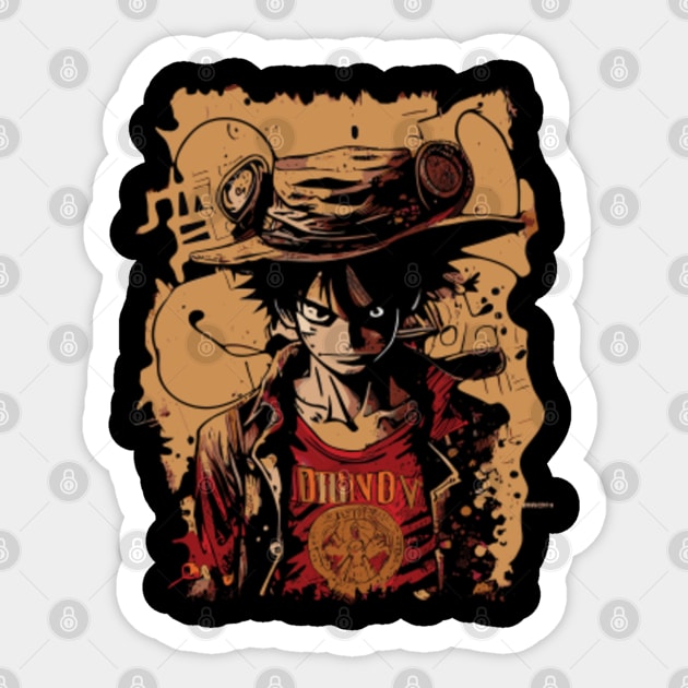 one piece sticker ai generative luffy 33663328 PNG