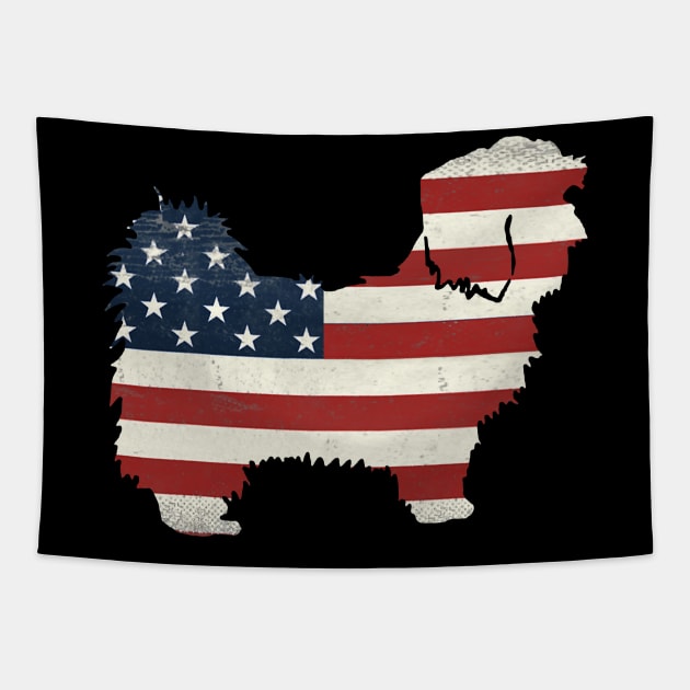 4th of July - Shih Tzu Flag Tapestry by Komlin