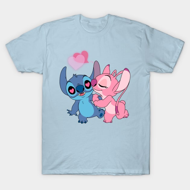 Stitch And Lilo Stitch Angel Love Kids T-Shirt for Sale by